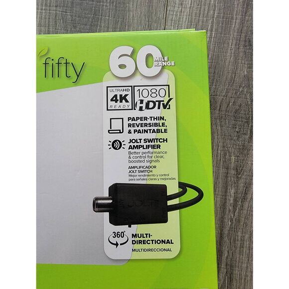 Mohu - Leaf Fifty Amplified Indoor HDTV Antenna 60 Mile Range MH-110584 - Picture 2 of 3